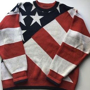 Lillian Vernon American flag knit sweater vintage